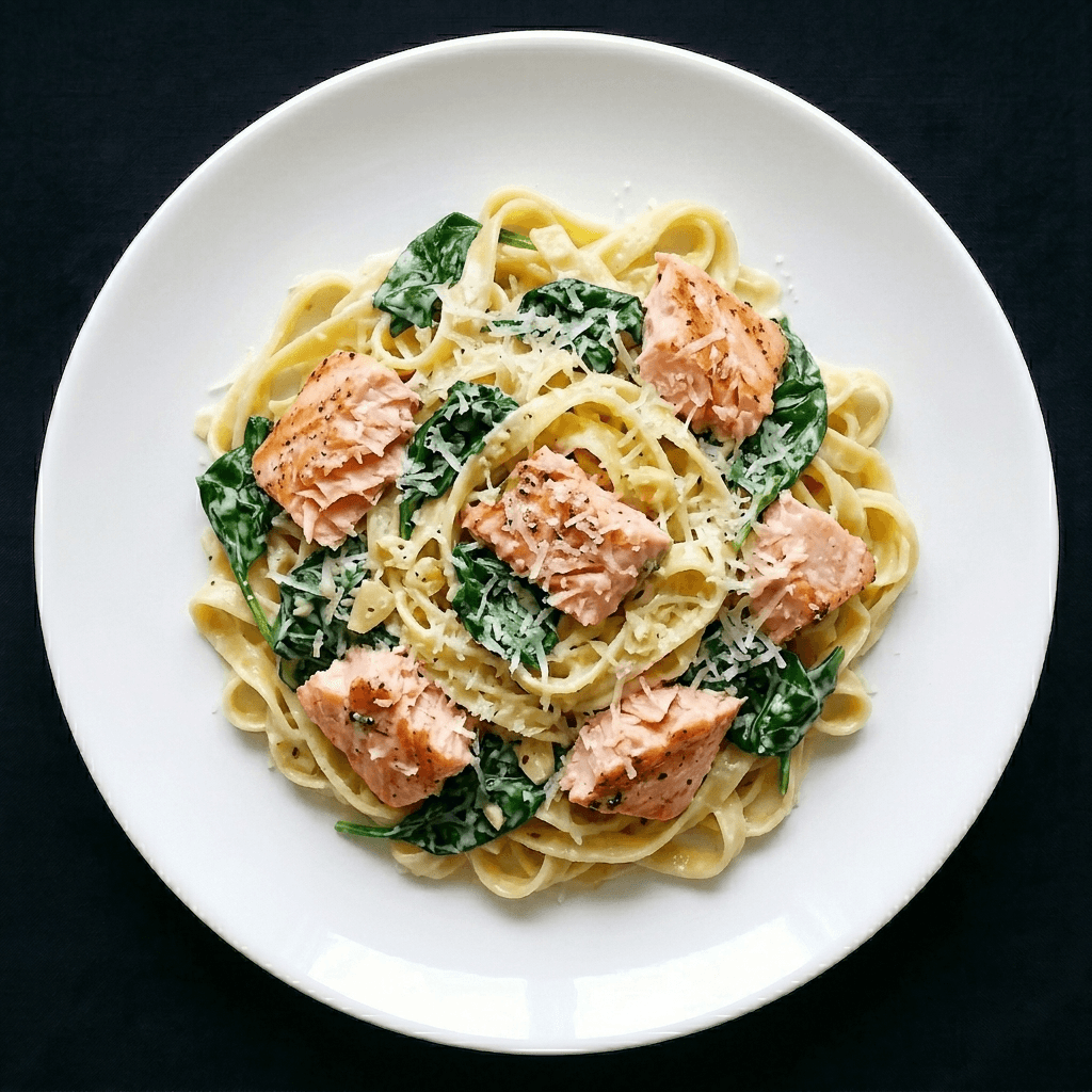 Pasta al Salmone e Spinaci